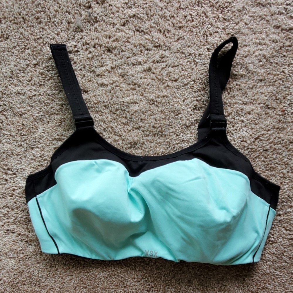 Victoria's Secret Black and Aqua Sports Bra